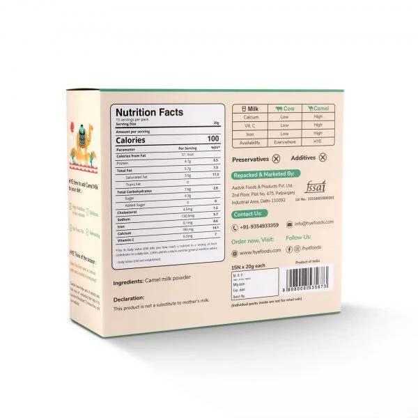 Hye Foods Camel Milk Powder Sachets, Pack of 15-2.webp